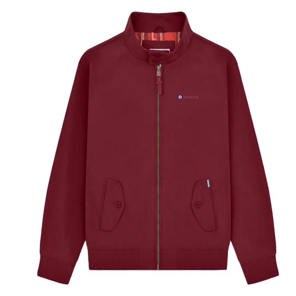 Lambretta Mens Shower Resistant Harrington Jacket / Burgundy
